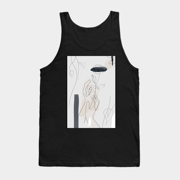 Woman hands flowers  outline painting sensual print Tank Top by szymonabramek